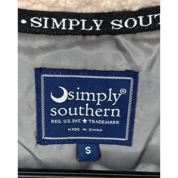 Simply Southern Sherpa Sleeveless Vest Women’s Small Gray Full Zip Soft Fuzzy - Picture 5 of 5